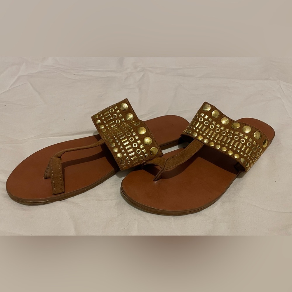 Brown studded sandals